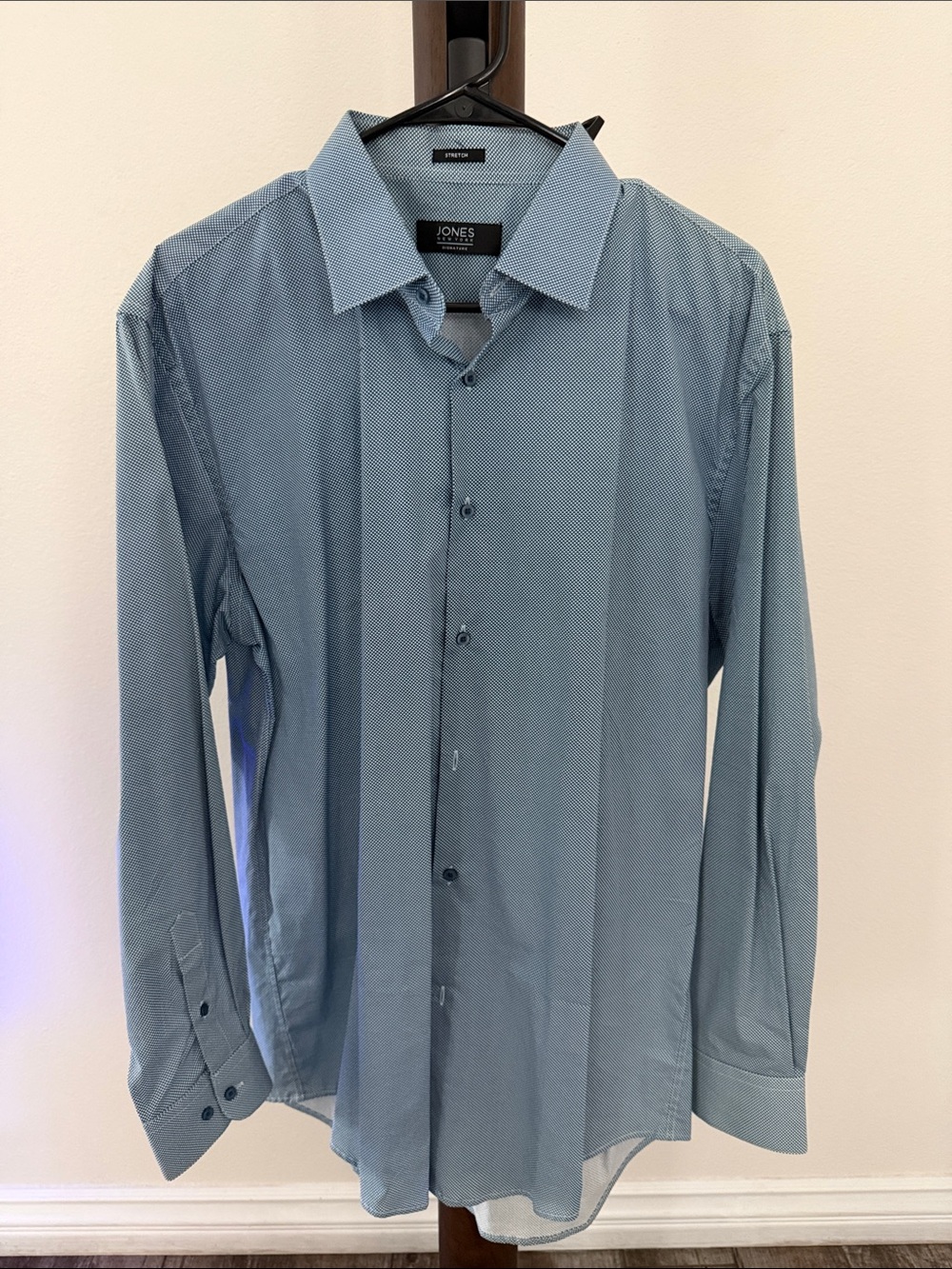 Jones New York Light Blue Microdot Men's Dress Shirt